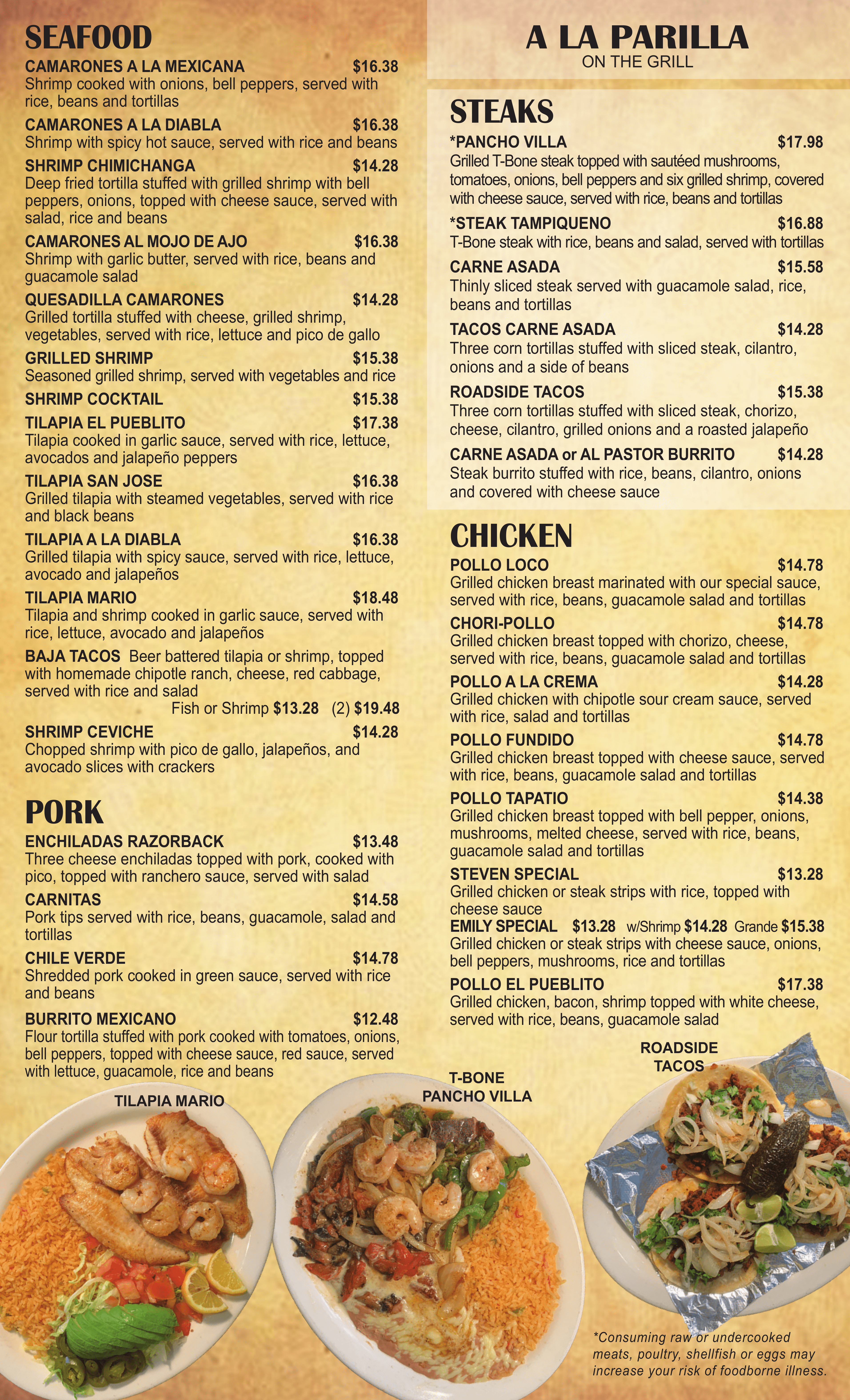 A La Parilla Menu 1