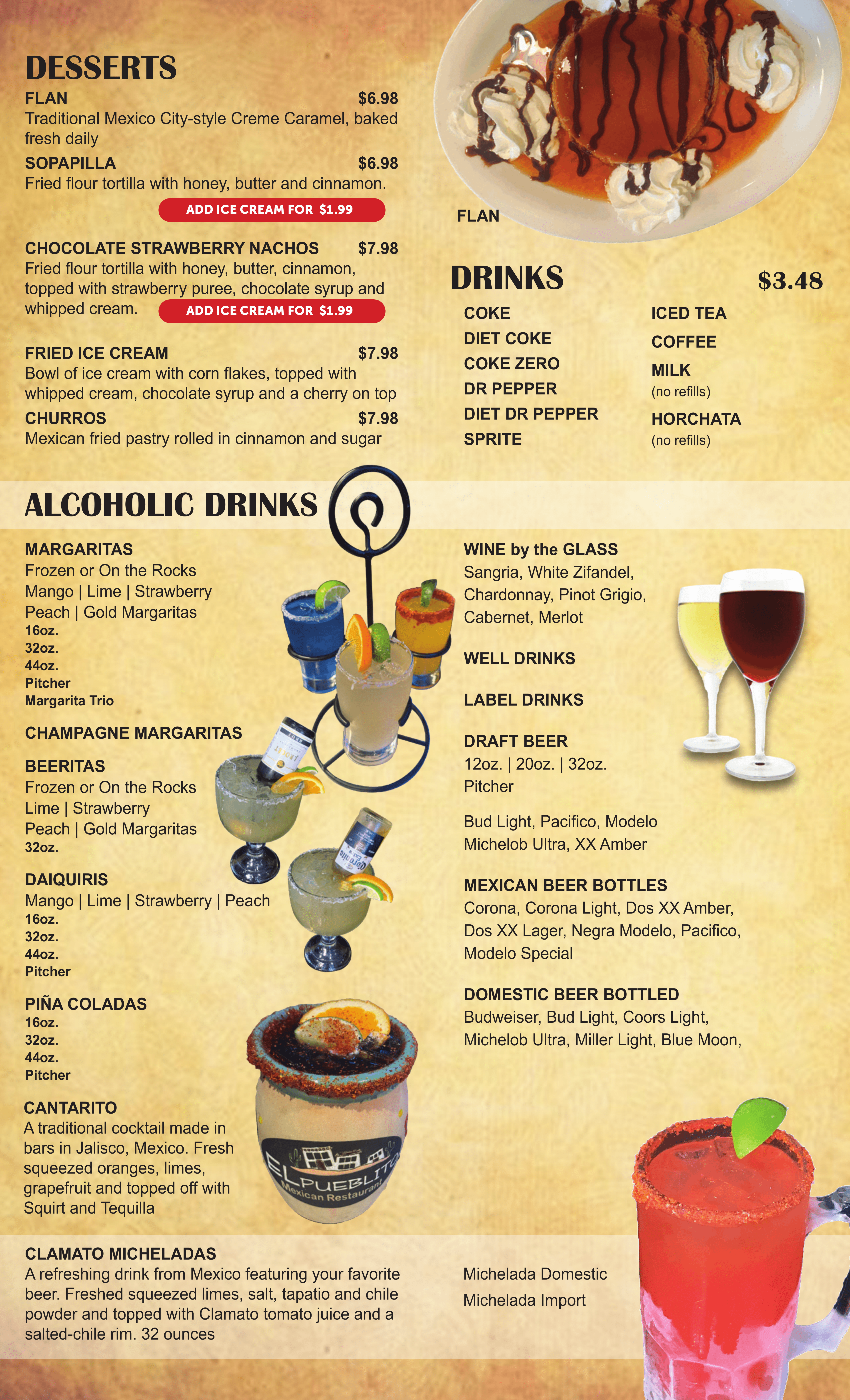 Deserts & Drinks Menu 1